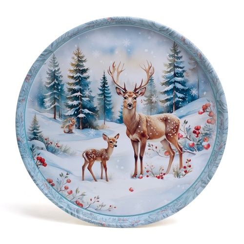 Поднос метал. 33см ЗИМНЯЯ СКАЗКА Agness 898-242