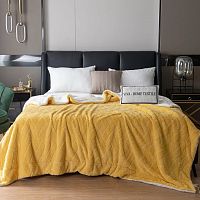 Плед 150*200см микрофибра FLUFFY ПЛЕТЕНКА желтый Viva Home Textile
