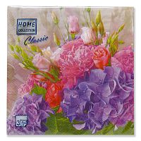 Салфетки бумажные HOME COLLECTION 20шт 33*33см 3сл Букет 29123-8