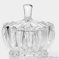 Сахарница стекло 250мл 10*10,5см ЛЮБАВА Доляна 3907370