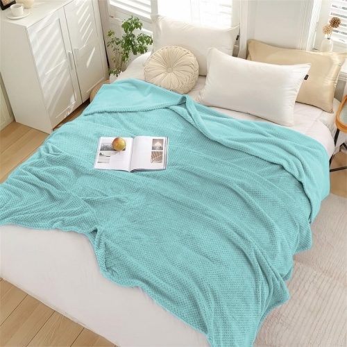 Плед 180*200см велсофт ПИНОЛИ Блю Тиффани мятный Vse Doma