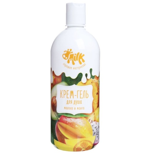 Гель для душа МИЛК 800мл Молоко и манго 1/8