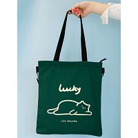 Сумка-шоппер 33*38см GREEN Lucky cat ZT410-2274-02