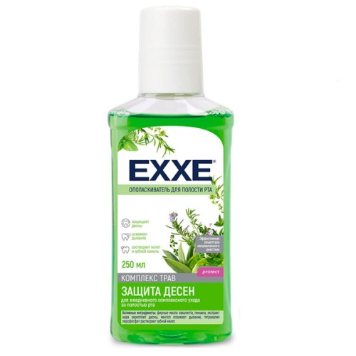 Ополаскиватель д/полости рта EXXE 250мл Защита десен (зеленый) 1/4
