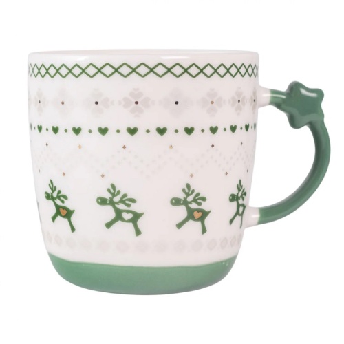 Кружка керамика 360мл CHRISTMAS STAR зеленый Domenik DMM032