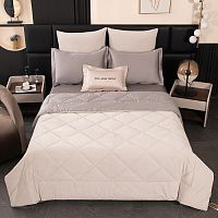 КПБ Евро сатин 50*70см+70*70см VELVET PREMIUM с одеялом Viva Home Textile