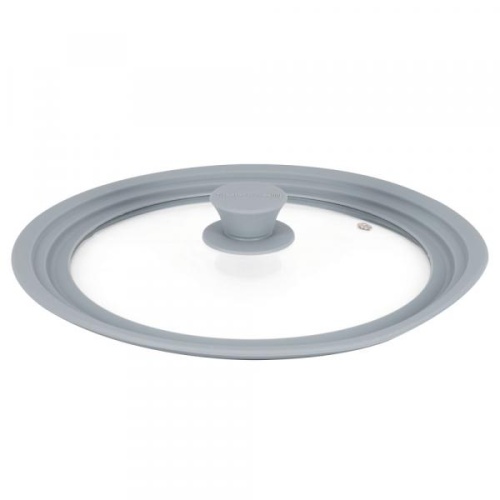 Крышка 24-26-28см Master House МОНИКА стеклянная с силикон. ручкой и ободом на 3р-ра серый 60564