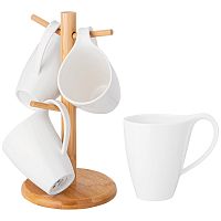 Набор кружек фарфор 4шт 380мл NATIVE на подставке Lefard 474-230