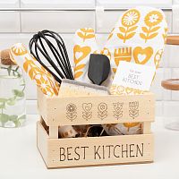 Комплект кухонный 5пр (полотенце+варежка+лопатка+венчик+губка) BEST KITCHEN Этель 7075974