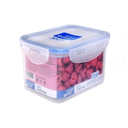 Контейнер для хранения прямоугольный 0,63л с зажимами G&G 02-2