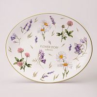 Блюдо из керамики 31,5*25,5см FLOWER STORY овальное Agness 358-2170