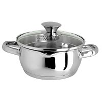 Кастрюля нерж. сталь 1,5л Regent CUCINA со стекл. крышкой индукция 93-CU-02