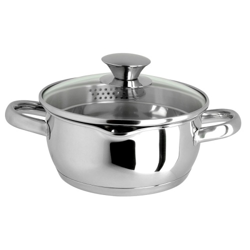 Кастрюля нерж. сталь 1,5л Regent CUCINA со стекл. крышкой индукция 93-CU-02