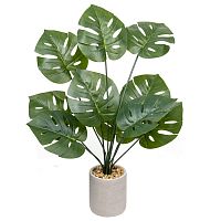 Растение искусственное 12*70см МОНСТЕРА в керамическом горшке Магамакс Mia10