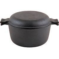 Кастрюля чугунная 4,5л Mallony с крышкой-сковородкой диам. 24см CC-24/45 ПТШ