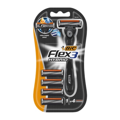 Станок для бритья BIC Hybrid Flex-3+4 сменные кассеты 1/2 Станок для бритья BIC Hybrid Flex-3+4 сменные кассеты 1/2