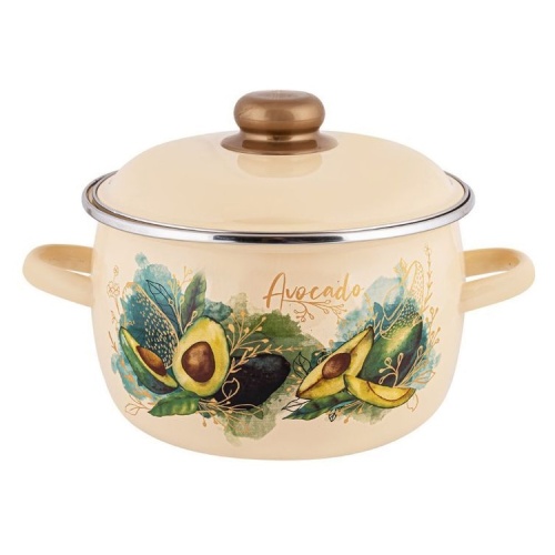 Кастрюля эмаль 5,5л Appetite AVOCADO сферическая с крышкой индукция 1MC221P