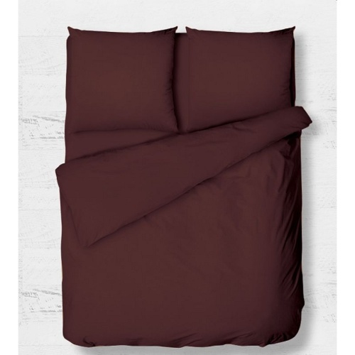 КПБ Евро сатин 50*70см+70*70см однотонный ШОКОЛАД Хлопковый Рай