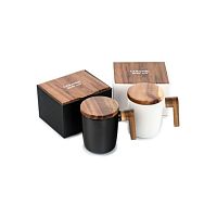 Кружка фарфор 350мл SCANDY WOOD с крышкой Ассорти SIJ GC2319