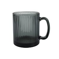 Кружка серое стекло 320мл ЧАЙНАЯ ВЕРТИКАЛЬ графит OSZ 24C2394