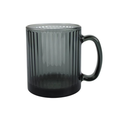 Кружка серое стекло 320мл ЧАЙНАЯ ВЕРТИКАЛЬ графит OSZ 24C2394