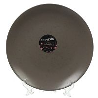 Тарелка обеденная керамика 24,8см DROPS серо-коричневый Domenik DMD151