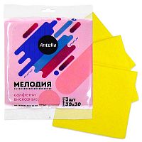 Салфетки для уборки 3шт 30*30см МЕЛОДИЯ вискоза Антелла 104802