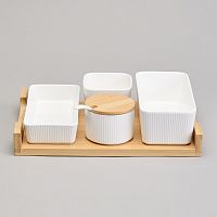 Набор для сервировки 4пр фарфор NATIVE на подставке Lefard 761-136