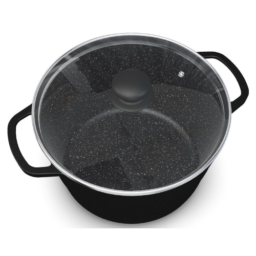 Кастрюля 5,0л Нева ГРАНИТ литой алюм. АП со стекл. крышкой индукция L186650i фото 3