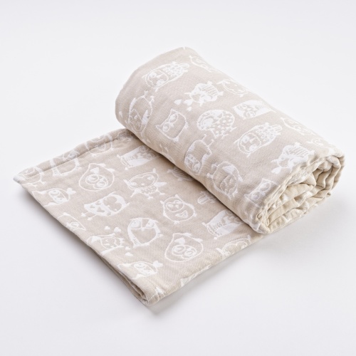 Плед 140*200см жаккард СОВЫ бежевый Votex Home фото 2