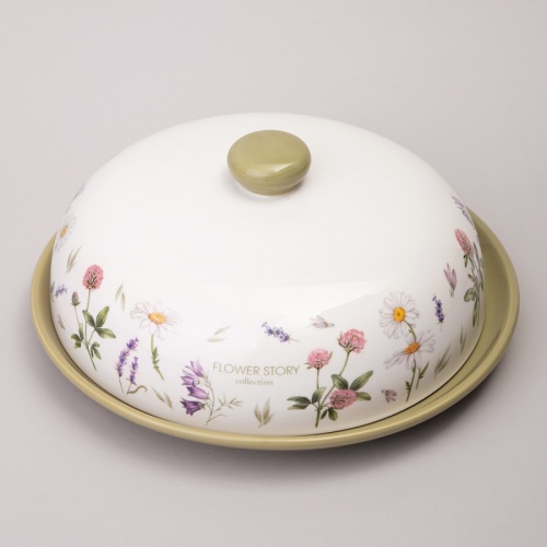 Блюдо для блинов керамика 23*10см FLOWER STORY с крышкой Agness 358-2185 фото 2 Блюдо для блинов керамика 23*10см FLOWER STORY с крышкой Agness 358-2185 фото 2