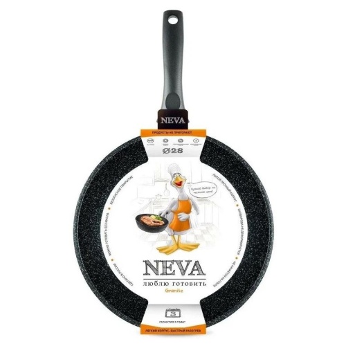 Сковорода 28см Нева GRANITE литой алюм. АП NG128 фото 4