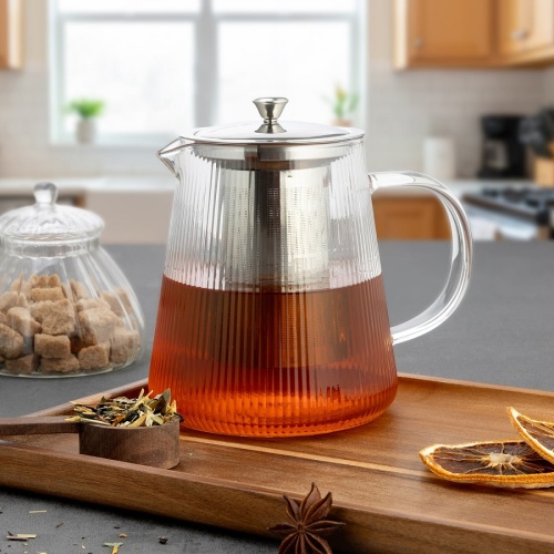 Чайник заварочный стекло 900мл РОЗМАРИ Taller с фильтром TR-31382 фото 3