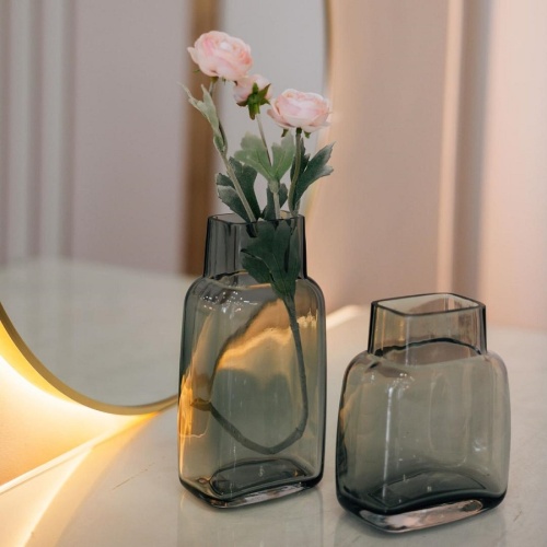 Ваза стекло 10,5*7,5*20,5см СЕРЫЙ Магамакс Ekg-12 фото 6