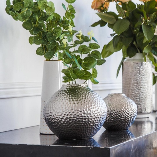 Ваза доломит 20*17см ЭТНО серебро Магамакс Cha6-L фото 4