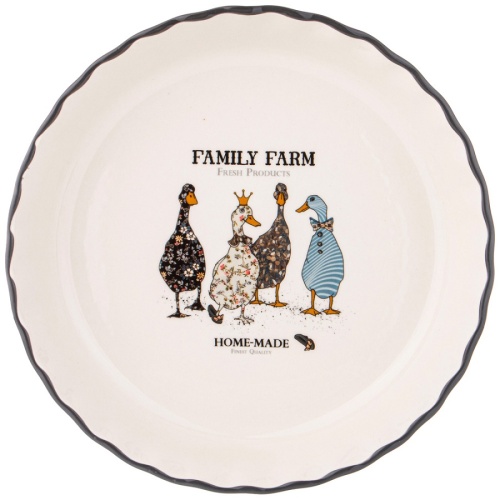 Форма для выпечки керамика Пирог 27,5см FAMILY FARM ГУСИ Agness 536-278 фото 3
