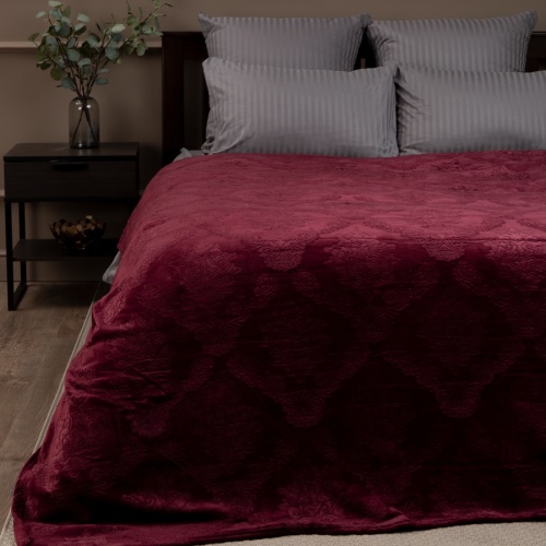 Плед 150*200см фланель D-Дамаск БОРДОВЫЙ Absolute TF FNE BOR4 1520 19-1940 фото 2