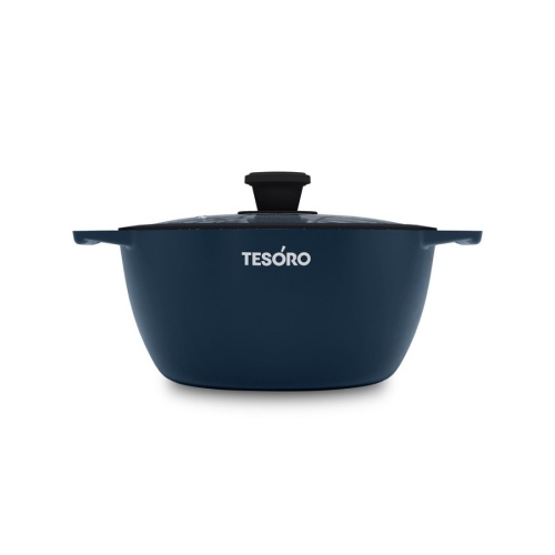 Кастрюля 3,0л Tesoro FLORENCE TOTAL BLUE литой алюм. АП со стекл. крышкой индукция TF6630tbi фото 2