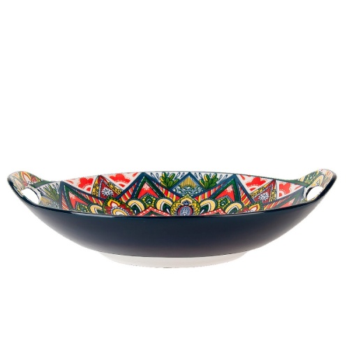 Блюдо из фарфора 22,5*20,5см ARABESQUE круглое с ручками Nouvelle Home 0860082 фото 3