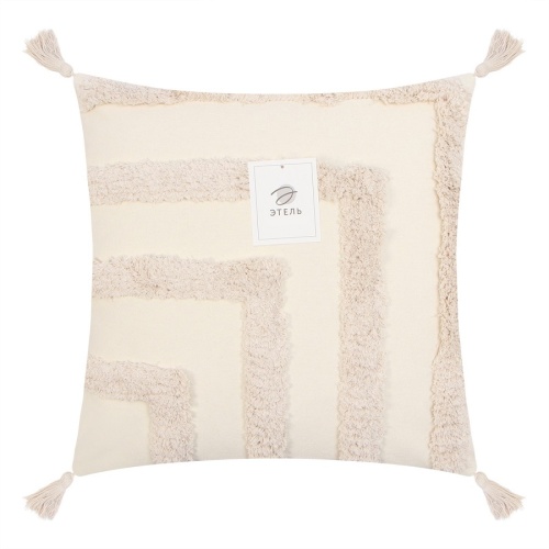 Наволочка декоративная 45*45см хлопок БОХО с кисточками (молочный) Этель 9691604 фото 2
