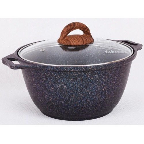 Кастрюля 4,0л Kukmara GRANIT ULTRA литой алюм. АП со стекл. крышкой (blue) кгг42а 1/3 фото 3