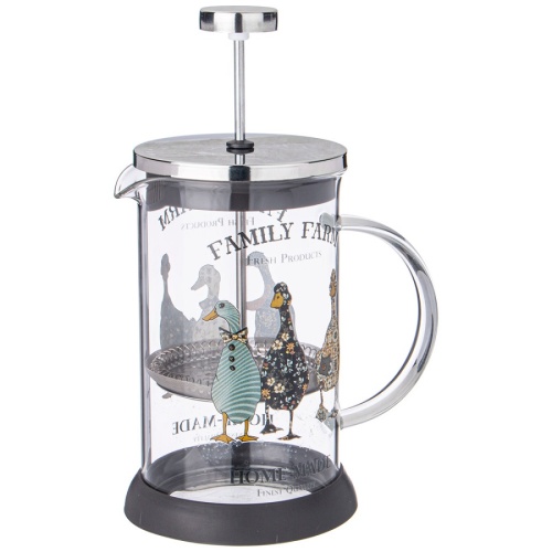 Френч-пресс 600мл Agness FAMILY FARM ГУСИ закал. стекло нерж. сталь 894-156 фото 3