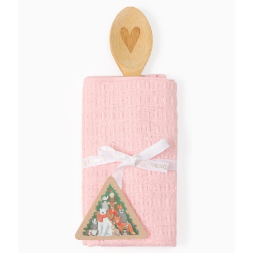 Комплект кухонный 2пр (полотенце+ложка) WINTER РОЗОВЫЙ Доляна 10918025 фото 3