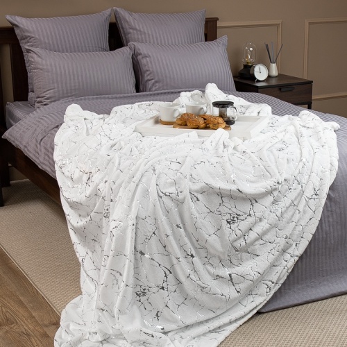 Плед 150*200см фланель M-Мрамор БЕЛЫЙ Absolute TF FNL W-SL 1520 фото 3