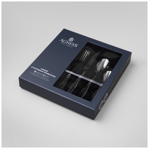 Набор столовых приборов 16пр REGINA матовые Agness 1000-012 фото 2 Набор столовых приборов 16пр REGINA матовые Agness 1000-012 фото 2