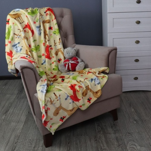 Плед 110*140см фланель ЛЕСНЫЕ ЖИТЕЛИ Absolute TF FN 914 1114 фото 5