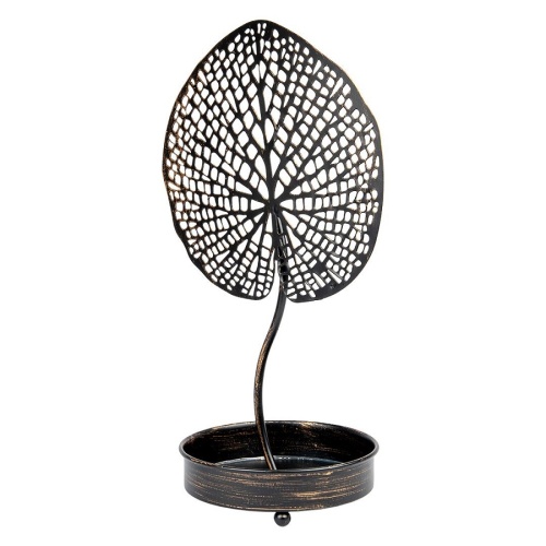 Подсвечник металл 21*15*35см ЛИСТ черный Магамакс Fancy18 фото 2 Подсвечник металл 21*15*35см ЛИСТ черный Магамакс Fancy18 фото 2