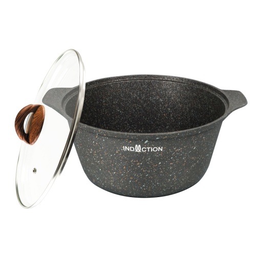 Кастрюля 4,0л Kukmara GRANIT ULTRA литой алюм. АП со стекл. крышкой индукция (original) кгои43а фото 2