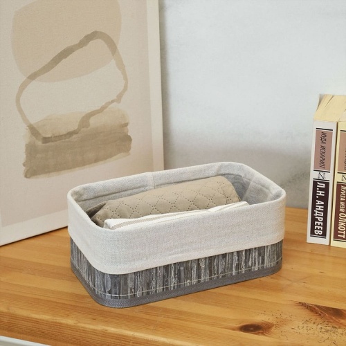 Корзинка декоративная 30*20*12см БАМБУК пепельный Магамакс Shan-18M фото 2