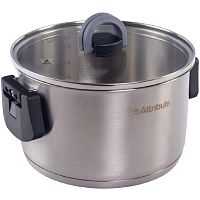 Кастрюля нерж. сталь 2,3л 18см Attribute FOLDAWAY со стекл. крышкой индукция ASF018